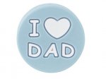 1 x I Love Dad Silicone Bead - light blue