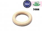 1 x 34mm Wooden Ring - Natural