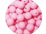 1 x Round Silicone Teething Bead 9mm - pink