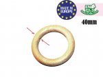 1 x 40mm Wooden Ring with 1 Hole - Natural Varnish