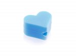 1 x Heart XS Silicone Bead 14mm - sky blue