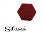 1 x SiliMama® Geo Hex 20mm - Garnet
