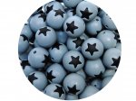 1 x Star Silicone Teething Bead 15mm - gray & black
