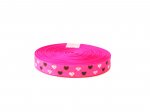 Hot Pink Argyle Heart grosgrain ribbon 10Y 10mm