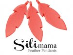 1 x SiliMama® Feather Pendant - Flamingo