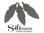 1 x SiliMama® Feather Pendant - Storm Grey