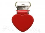 1 pc x 5/8" Mini-Heart Dummy Clips 15mm - Red 