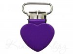 1 pc x 7/8" Mini-Heart Dummy Clips 20mm - Purple  