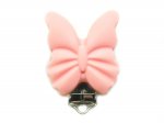 1 x Butterfly Silicone Dummy Clips - Blush Pink