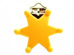 1 x Sheriff Star Silicone Dummy Clips - Sunset Yellow