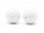 1 x Faceted Silicone Bead - white