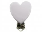 1 x Heart Silicone Dummy Clips - Grey