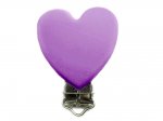 1 x Heart Silicone Dummy Clips - Purple