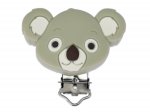 1 x Koala Silicone Dummy Clip - Grey 