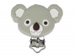 1 x Koala Silicone Dummy Clip - Light Grey 
