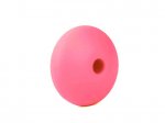 1 x Lentil Silicone Bead 12mm - pastel hot pink