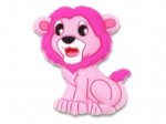 1 x Lion Silicone Bead - pink