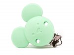 1 x Mouse Face Silicone Dummy Clip -  Mint