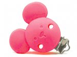 1 x Mouse Face Silicone Dummy Clip -  Pastel Hot Pink
