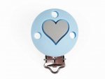 1 x RD Heart Silicone Dummy Clip - Blue/Gray