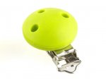 1 x Round Silicone Dummy Clips - Lime Green