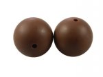 1 x Round Silicone Teething Bead 12mm - brown