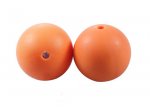 1 x Round Silicone Teething Bead 12mm - papaya