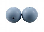 1 x Round Silicone Teething Bead 12mm - steel blue