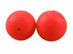 1 x Round Silicone Teething Bead 15mm - cherry red