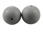 1 x Round Silicone Teething Bead 15mm - dark grey