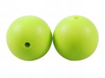 1 x Round Silicone Teething Bead 15mm - lime green
