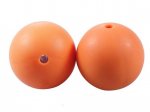 1 x Round Silicone Teething Bead 15mm - papaya