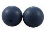 1 x Round Silicone Teething Bead 15mm - prussian blue