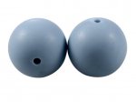 1 x Round Silicone Teething Bead 15mm - steel blue