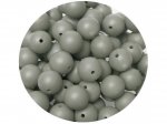 1 x Round Silicone Teething Bead 9mm - dark grey