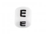 1 x Silicone Letter Bead 10mm - E