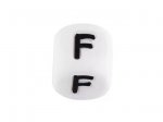 1 x Silicone Letter Bead 10mm - F