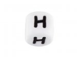 1 x Silicone Letter Bead 10mm - H