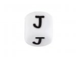 1 x Silicone Letter Bead 10mm - J