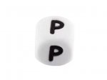 1 x Silicone Letter Bead 10mm - P