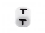 1 x Silicone Letter Bead 10mm - T