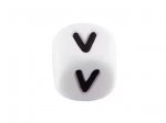 1 x Silicone Letter Bead 10mm - V