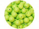 1 x Round Silicone Teething Bead 9mm - lime green