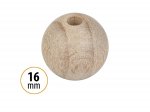 European Wood Round Bead 16mm x1 - Medium Natural