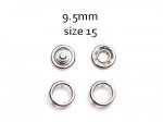 25 sets Silver Size 9.5mm Snap Fasteners