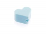 1 x Heart XS Silicone Bead 14mm - blue