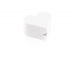 1 x Heart XS Silicone Bead 14mm - white