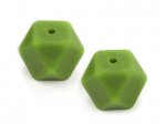 1 x Hexagon Silicone Bead 17mm - forest green