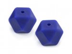 1 x Hexagon Silicone Bead 17mm - navy blue