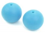 1 x Round Silicone Teething Bead 19mm - sky blue